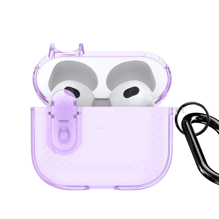 For AirPods 3 DUX DUCIS PECK Series Split Transparent Carbon Fiber Earphone Case(Purple) - For AirPods 3 by DUX DUCIS | Online Shopping UK | buy2fix