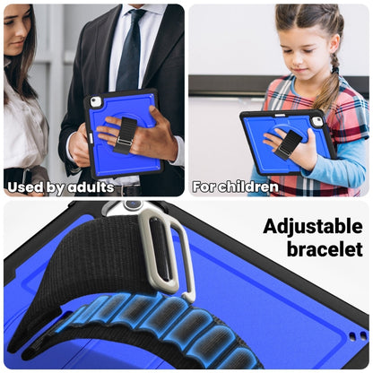 For iPad Air 13 2024 Honeycomb Hand Grip Turntable Stand Tablet Case(Dark Blue) - iPad Air 13 2024 Cases by buy2fix | Online Shopping UK | buy2fix