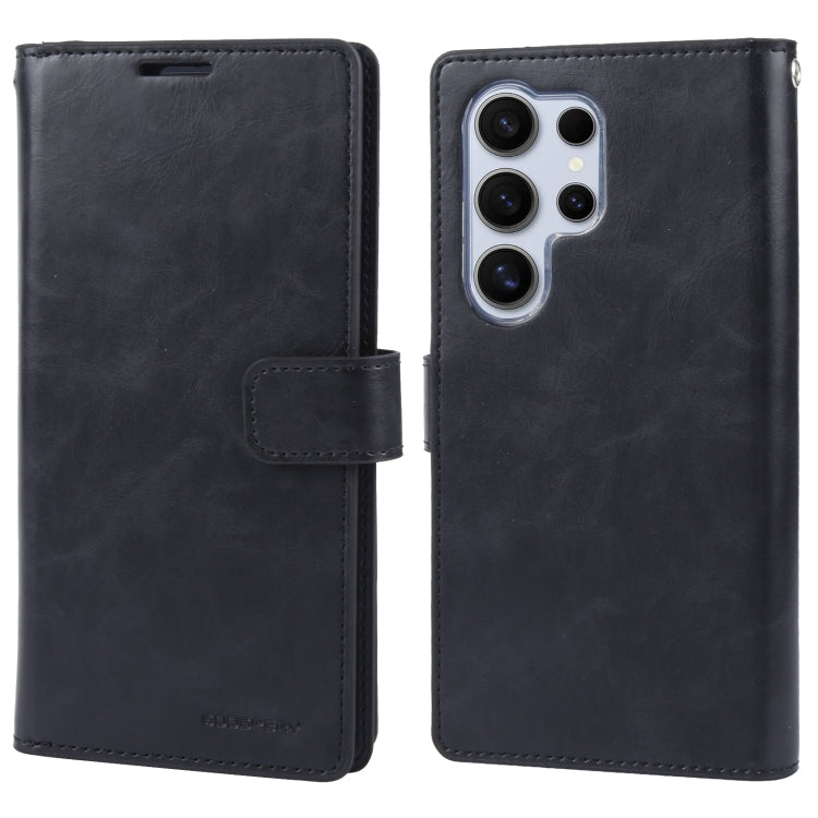 For Samsung Galaxy S24 Ultra 5G GOOSPERY MANSOOR DIARY 9 Card Slots Leather Phone Case(Black) - Galaxy S24 Ultra 5G Cases by GOOSPERY | Online Shopping UK | buy2fix