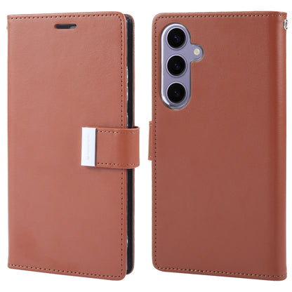 For Samsung Galaxy S24 5G GOOSPERY RICH DIARY Crazy Horse Texture Leather Phone Case(Brown) - Galaxy S24 5G Cases by GOOSPERY | Online Shopping UK | buy2fix