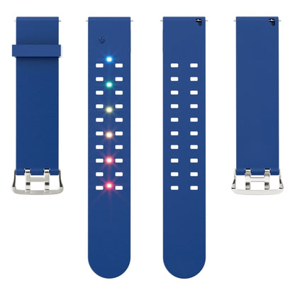 For Apple Watch SE 40mm Luminous Colorful Light Silicone Watch Band(Blue) - Watch Bands by buy2fix | Online Shopping UK | buy2fix