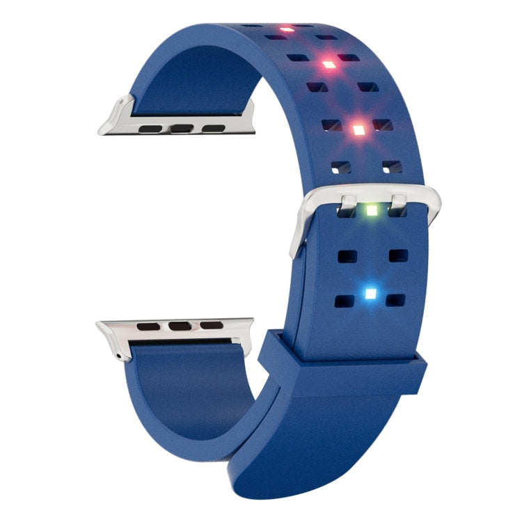 For Apple Watch SE 40mm Luminous Colorful Light Silicone Watch Band(Blue) - Watch Bands by buy2fix | Online Shopping UK | buy2fix