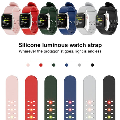 For Apple Watch SE 40mm Luminous Colorful Light Silicone Watch Band(Blue) - Watch Bands by buy2fix | Online Shopping UK | buy2fix