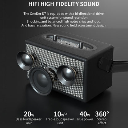 Oneder D7 Bluetooth Speaker Outdoor Karaoke Wireless Speakers With Two Mic(Cyan) - Desktop Speaker by OneDer | Online Shopping UK | buy2fix