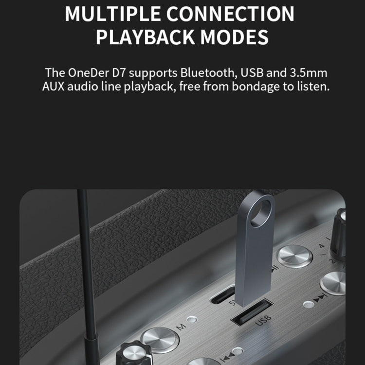 Oneder D7 Bluetooth Speaker Outdoor Karaoke Wireless Speakers With Two Mic(Cyan) - Desktop Speaker by OneDer | Online Shopping UK | buy2fix