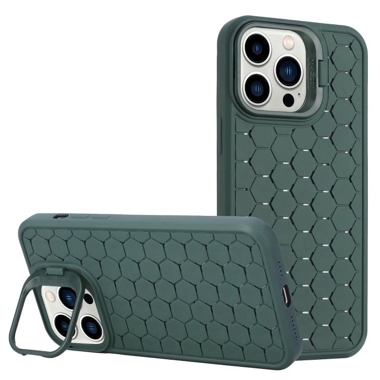 For iPhone 16 Pro Honeycomb Radiating Lens Holder Magsafe Phone Case(Green) - iPhone 16 Pro Cases by buy2fix | Online Shopping UK | buy2fix