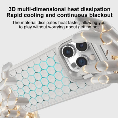 For iPhone 16 Pro Max Honeycomb Radiating Lens Holder Magsafe Phone Case(Black) - iPhone 16 Pro Max Cases by buy2fix | Online Shopping UK | buy2fix