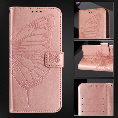 For Google Pixel 9 Pro XL Embossed Butterfly Leather Phone Case(Rose Gold) - Google Cases by buy2fix | Online Shopping UK | buy2fix