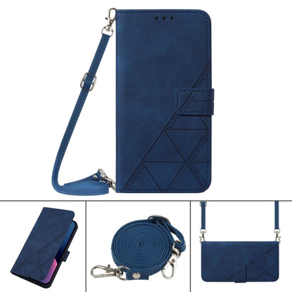 For Google Pixel 9 Pro Crossbody 3D Embossed Flip Leather Phone Case(Blue) - Google Cases by buy2fix | Online Shopping UK | buy2fix