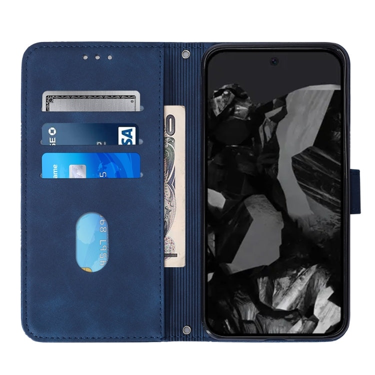 For Google Pixel 9 Pro Crossbody 3D Embossed Flip Leather Phone Case(Blue) - Google Cases by buy2fix | Online Shopping UK | buy2fix