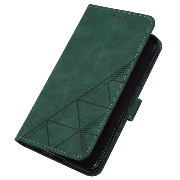 For Google Pixel 9 Pro Crossbody 3D Embossed Flip Leather Phone Case(Dark Green) - Google Cases by buy2fix | Online Shopping UK | buy2fix