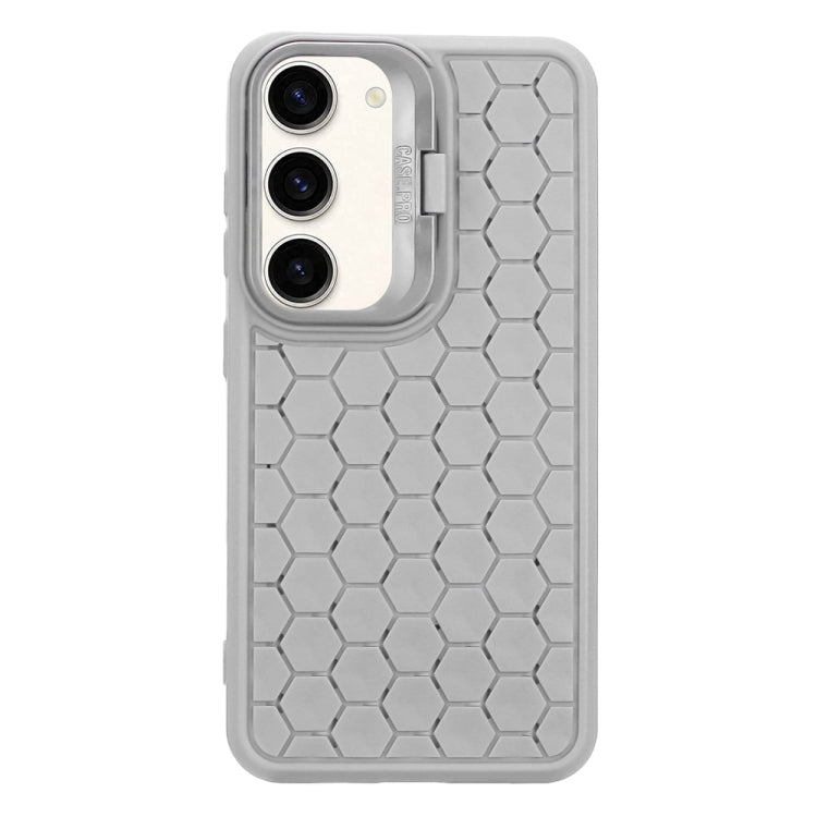 For Samsung Galaxy S23+ 5G Honeycomb Radiating Lens Holder Magsafe Phone Case(Grey) - Galaxy S23+ 5G Cases by buy2fix | Online Shopping UK | buy2fix