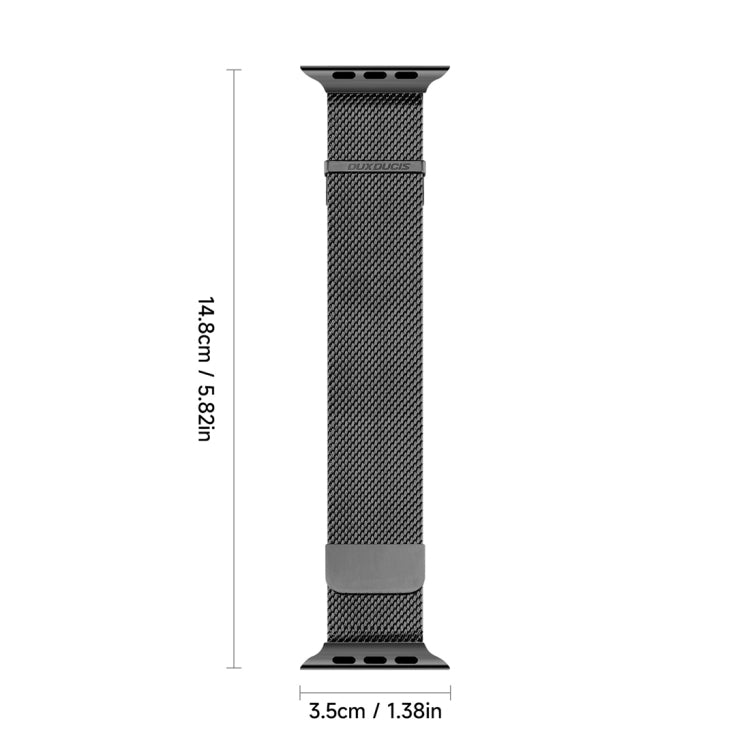 For Apple Watch Series 4 44mm DUX DUCIS Milanese Pro Series Stainless Steel Watch Band(Black) - Watch Bands by DUX DUCIS | Online Shopping UK | buy2fix