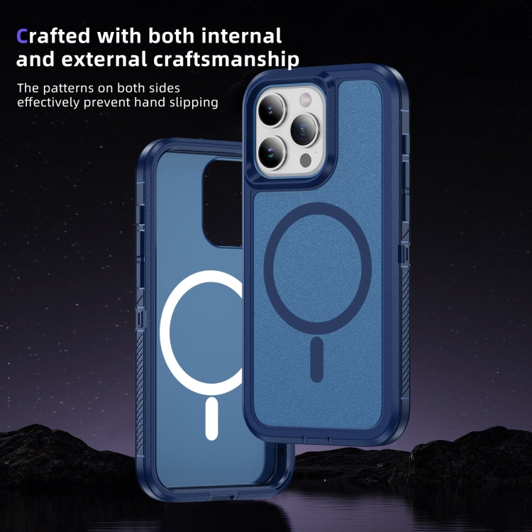 For iPhone 15 Pro Max Guard Magsafe Magnetic Ring Matte Phone Case(Royal Blue) - iPhone 15 Pro Max Cases by buy2fix | Online Shopping UK | buy2fix