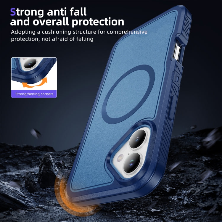 For iPhone 16 Plus Guard Magsafe Magnetic Ring Matte Phone Case(Royal Blue) - iPhone 16 Plus Cases by buy2fix | Online Shopping UK | buy2fix