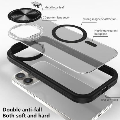 For iPhone 15 Pro Round Camshield MagSafe TPU Hybrid PC Phone Case(Black) - iPhone 15 Pro Cases by buy2fix | Online Shopping UK | buy2fix