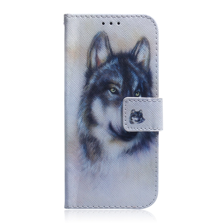 For Google Pixel 9 Coloured Drawing Flip Leather Phone Case(White Wolf) - Google Cases by buy2fix | Online Shopping UK | buy2fix