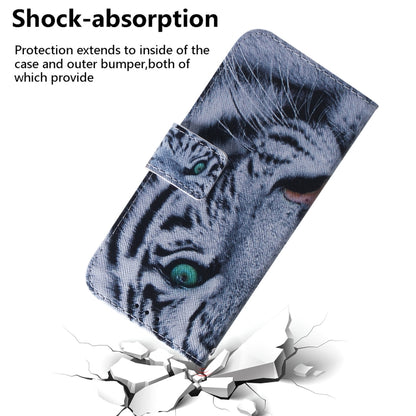 For Google Pixel 9 Coloured Drawing Flip Leather Phone Case(Tiger) - Google Cases by buy2fix | Online Shopping UK | buy2fix