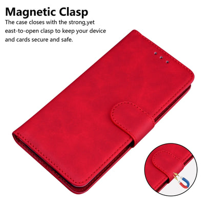 For Google Pixel 9 Pro Skin Feel Pure Color Flip Leather Phone Case(Red) - Google Cases by buy2fix | Online Shopping UK | buy2fix