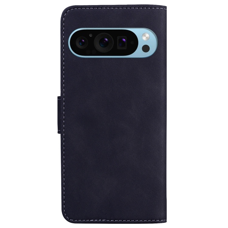 For Google Pixel 9 Skin Feel Pure Color Flip Leather Phone Case(Black) - Google Cases by buy2fix | Online Shopping UK | buy2fix