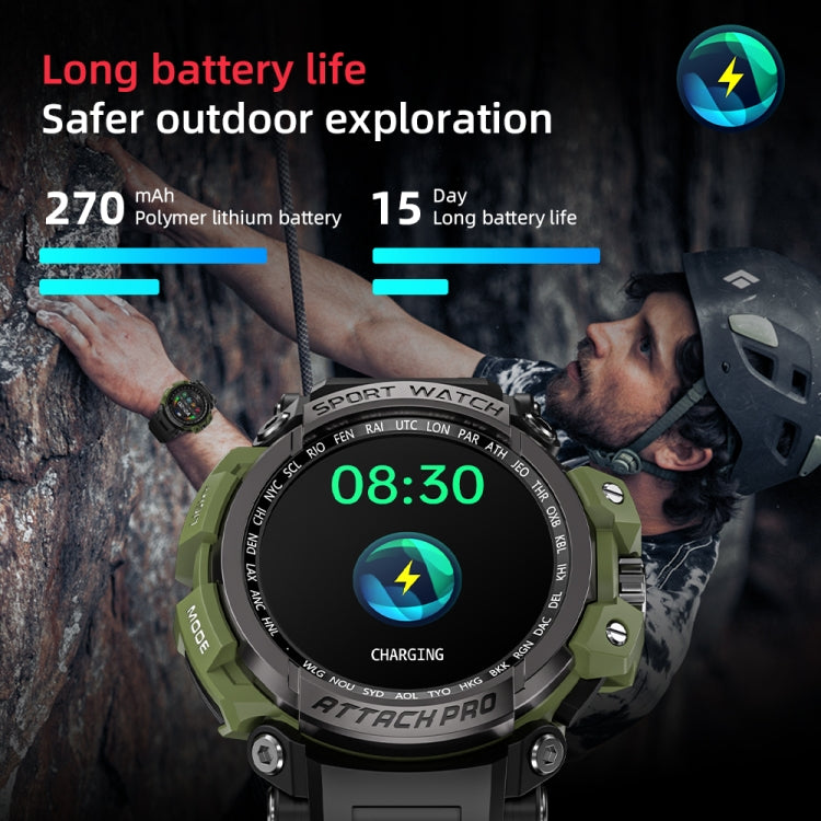 LOKMAT ATTACK 2 Pro 1.39 inch BT5.1 Smart Sport Watch, Support Bluetooth Call / Sleep / Heart Rate / Blood Pressure Health Monitor(Silver Black) - Smart Watches by Lokmat | Online Shopping UK | buy2fix