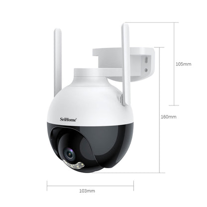 SriHome SH045 2MP DC5V IP66 Waterproof AI Auto Tracking Night Vision WiFi HD Camera(UK Plug) - Wireless Camera by SriHome | Online Shopping UK | buy2fix