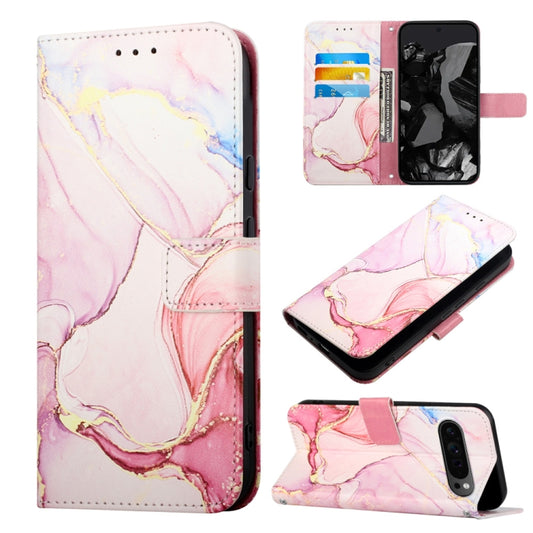 For Google Pixel 9 Pro PT003 Marble Pattern Flip Leather Phone Case(Rose Gold) - Google Cases by buy2fix | Online Shopping UK | buy2fix