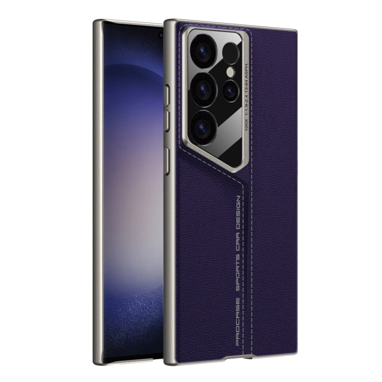 For Samsung Galaxy S23 Ultra 5G GKK Blade Ultra-thin Leather Full Coverage Phone Case(Purple) - Galaxy S23 Ultra 5G Cases by GKK | Online Shopping UK | buy2fix