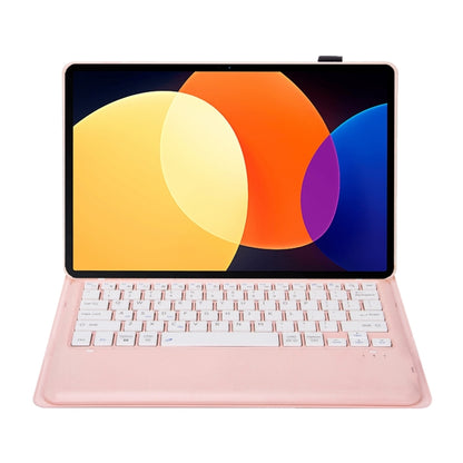 For Xiaomi Pad 6S Pro 12.4 Lambskin Texture Detachable Bluetooth Keyboard Leather Case(Pink) - Others Keyboard by buy2fix | Online Shopping UK | buy2fix