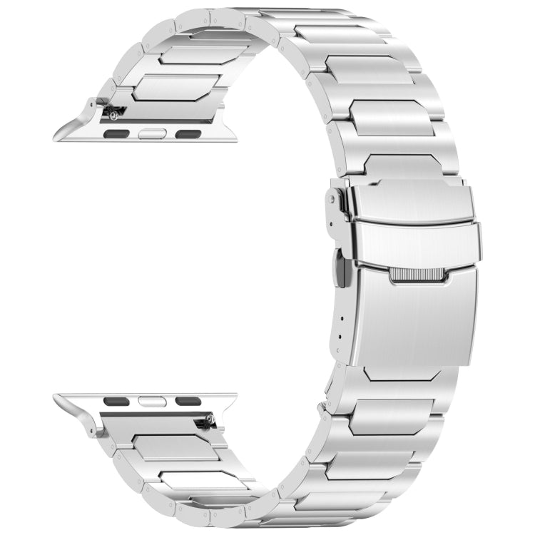 For Apple Watch Series 9 45mm I-Shaped Titanium Metal Watch Band(Silver) - Watch Bands by buy2fix | Online Shopping UK | buy2fix