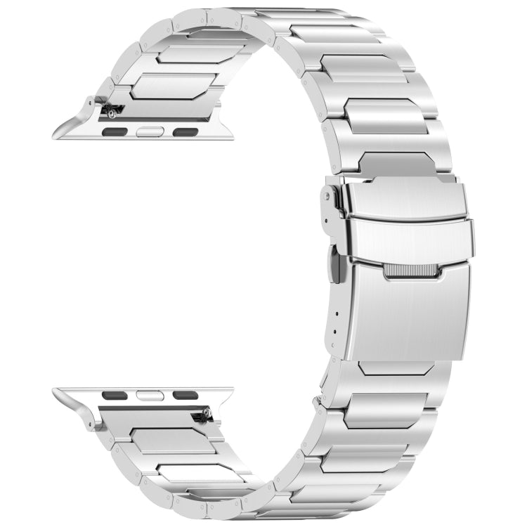 For Apple Watch SE 44mm I-Shaped Titanium Metal Watch Band(Mirror Silver) - Watch Bands by buy2fix | Online Shopping UK | buy2fix