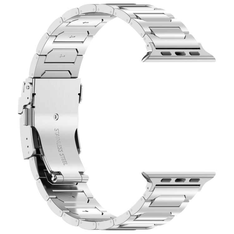 For Apple Watch 42mm I-Shaped Titanium Metal Watch Band(Mirror Silver) - Watch Bands by buy2fix | Online Shopping UK | buy2fix