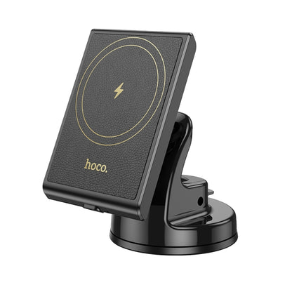 hoco HW20 Precious Magnetic Wireless Fast Charging Car Center Console Holder(Black) - Wireless Charger Holders by hoco | Online Shopping UK | buy2fix