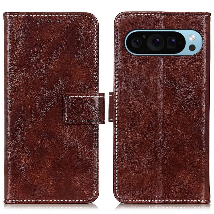 For Google Pixel 9 Retro Crazy Horse Texture Flip Leather Phone Case(Brown) - Google Cases by buy2fix | Online Shopping UK | buy2fix