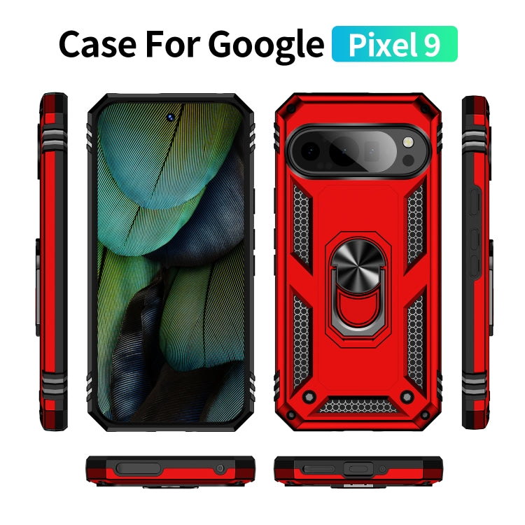 For Google Pixel 9 Shockproof TPU + PC Phone Case with Holder(Red) - Google Cases by buy2fix | Online Shopping UK | buy2fix