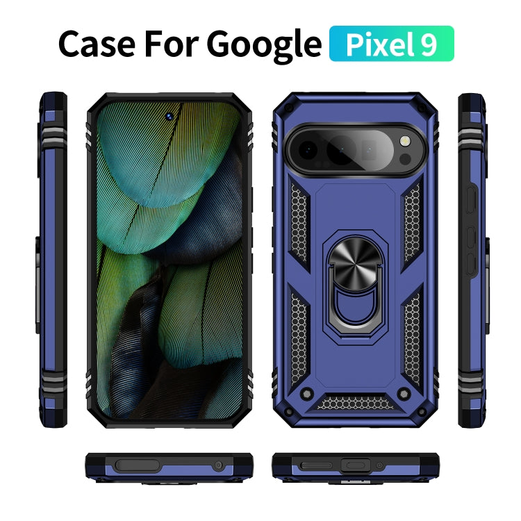 For Google Pixel 9 Shockproof TPU + PC Phone Case with Holder(Blue) - Google Cases by buy2fix | Online Shopping UK | buy2fix