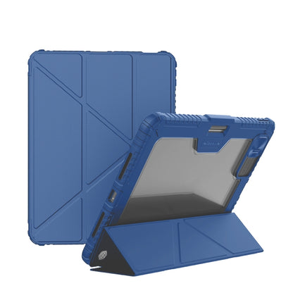 For iPad Pro 11 2024 NILLKIN Bumper Pro Multi-angle Folding Style Tablet Leather Case(Blue) - iPad Pro 11 2024 Cases by NILLKIN | Online Shopping UK | buy2fix