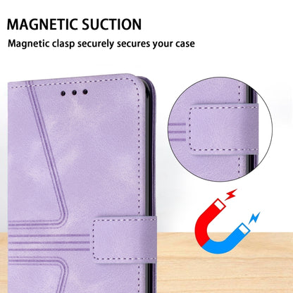 For Samsung Galaxy S24+ 5G Triangle Solid Color Leather Phone Case(Purple) - Galaxy S24+ 5G Cases by buy2fix | Online Shopping UK | buy2fix