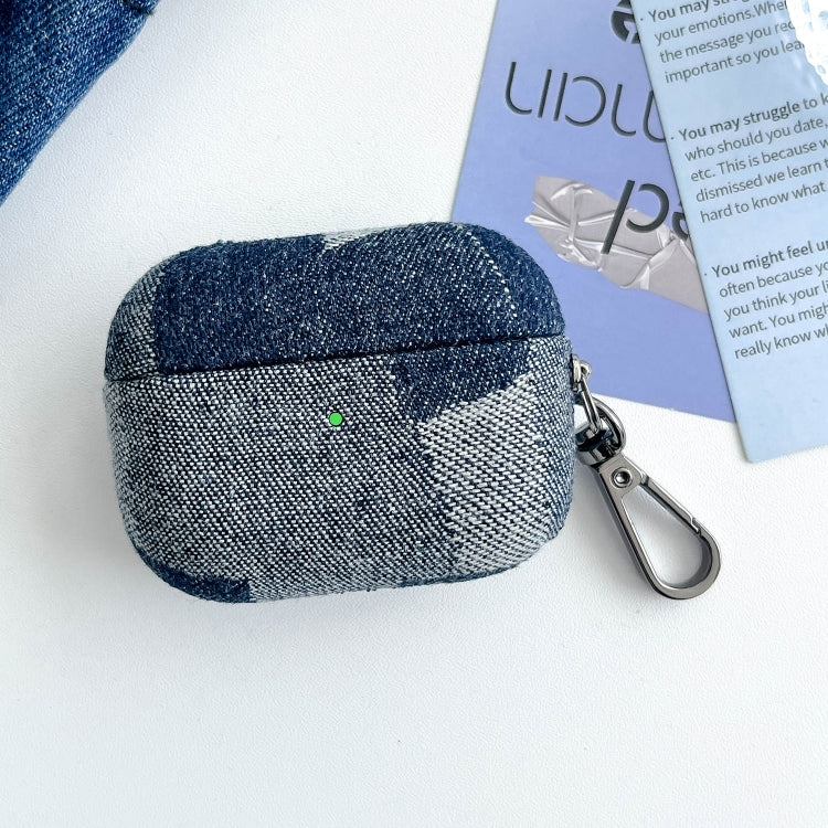 For AirPods 3 Stitching Denim Cloth Bluetooth Earphone Protective Case(Dark Color Irregular) - For AirPods 3 by buy2fix | Online Shopping UK | buy2fix