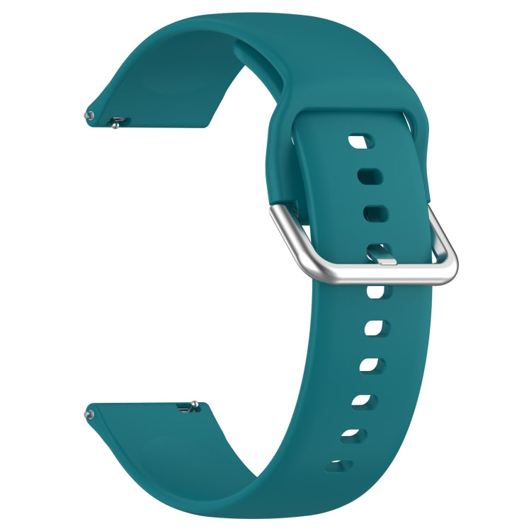 For CMF Watch Pro D395 22mm Solid Color Silver Buckle Silicone Watch Band, Size:L(Green) - Watch Bands by buy2fix | Online Shopping UK | buy2fix