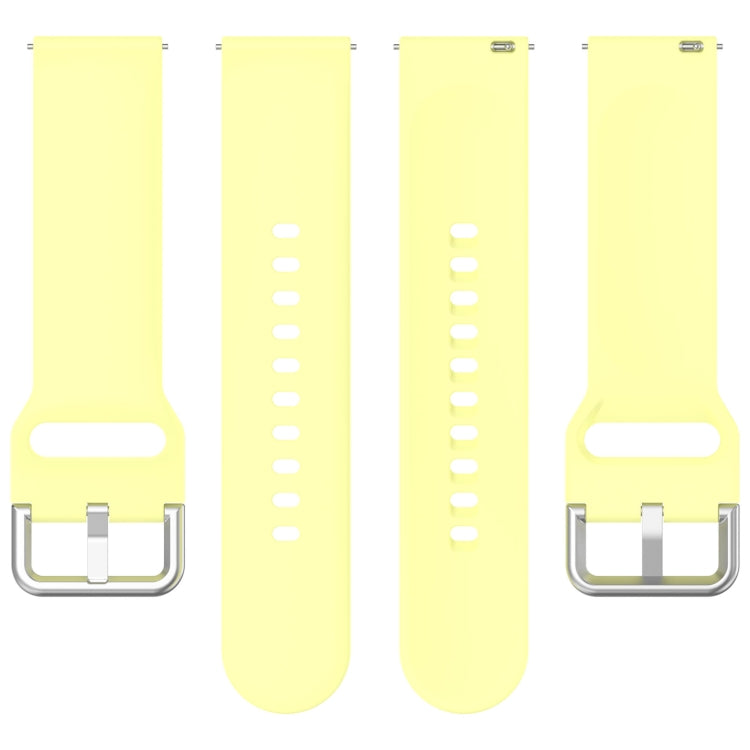 For CMF Watch Pro D395 22mm Solid Color Silver Buckle Silicone Watch Band, Size:L(Yellow) - Watch Bands by buy2fix | Online Shopping UK | buy2fix