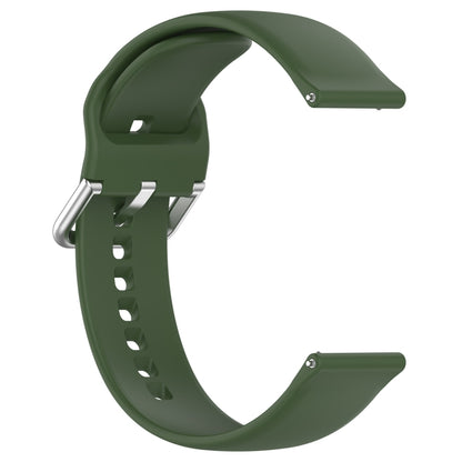 For CMF Watch Pro D395 22mm Solid Color Silver Buckle Silicone Watch Band, Size:L(Army Green) - Watch Bands by buy2fix | Online Shopping UK | buy2fix