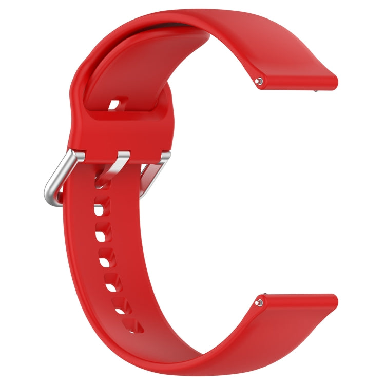 For CMF Watch Pro D395 22mm Solid Color Silver Buckle Silicone Watch Band, Size:S(Red) - Watch Bands by buy2fix | Online Shopping UK | buy2fix