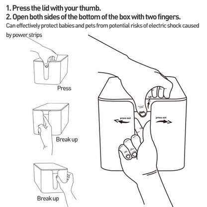 Wire Organizer Storage Box Power Strip Socket Junction Box, Size:Small(Bamboo White) - Storage Boxes by buy2fix | Online Shopping UK | buy2fix