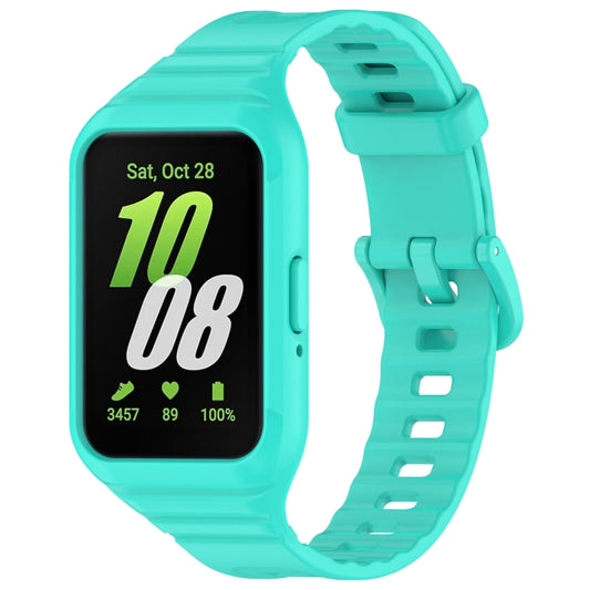 For Samsung Galaxy Fit 3 Solid Color Integrated TPU Watch Band(Cyan) - Watch Bands by buy2fix | Online Shopping UK | buy2fix