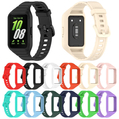 For Samsung Galaxy Fit 3 Solid Color Integrated TPU Watch Band(Cyan) - Watch Bands by buy2fix | Online Shopping UK | buy2fix