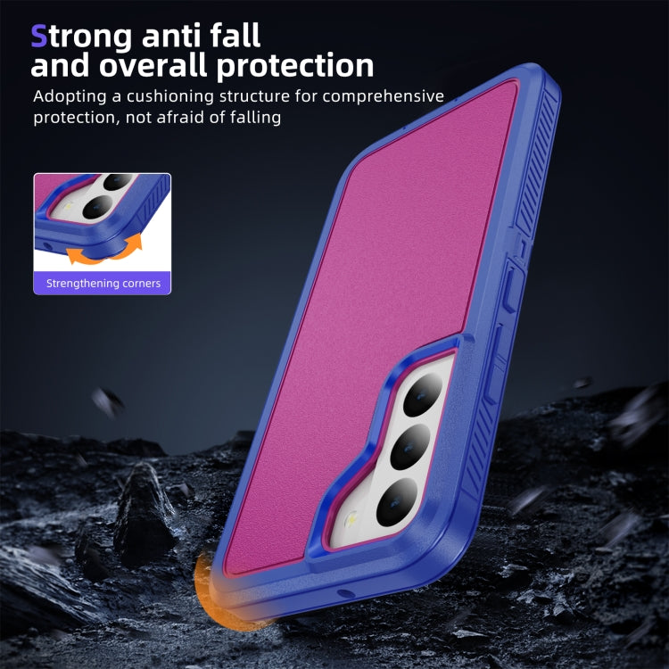 For Samsung Galaxy S22+ 5G Guard Life Waterproof Frosted Phone Case(Blue+Rose Red) - Galaxy S22+ 5G Cases by buy2fix | Online Shopping UK | buy2fix