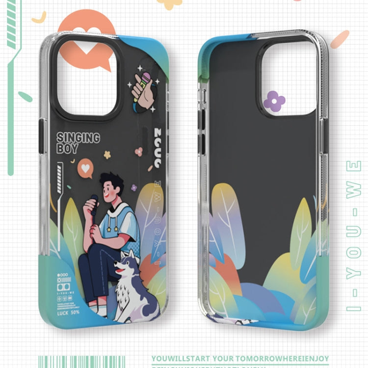 For iPhone 15 Pro Max TGVIS Joyful Series Performance Pattern Phone Case(Blue) - iPhone 15 Pro Max Cases by TGVIS | Online Shopping UK | buy2fix