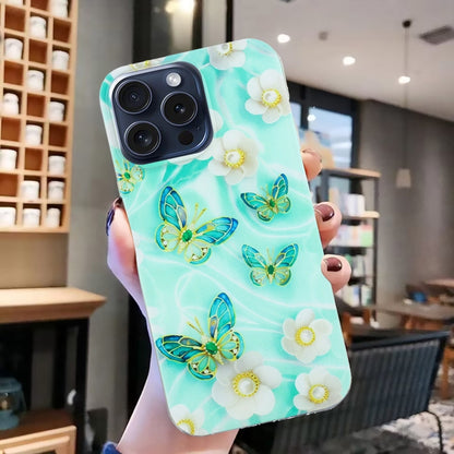 For iPhone 16 Pro Colorful Painting Pattern TPU Phone Case(Butterflies) - iPhone 16 Pro Cases by buy2fix | Online Shopping UK | buy2fix