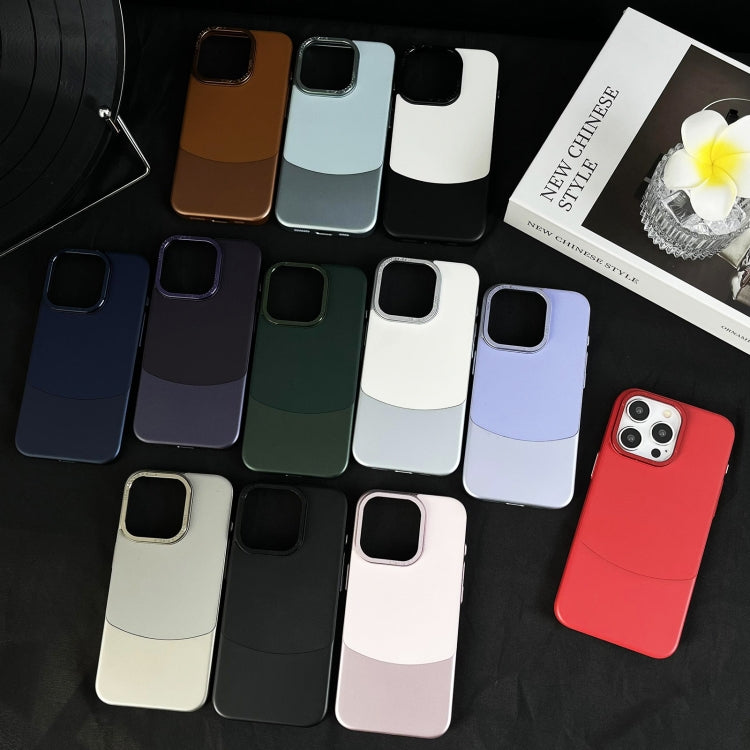 For iPhone 16 Pro Napa Texture PC + Leather Phone Case(Panda Black) - iPhone 16 Pro Cases by buy2fix | Online Shopping UK | buy2fix